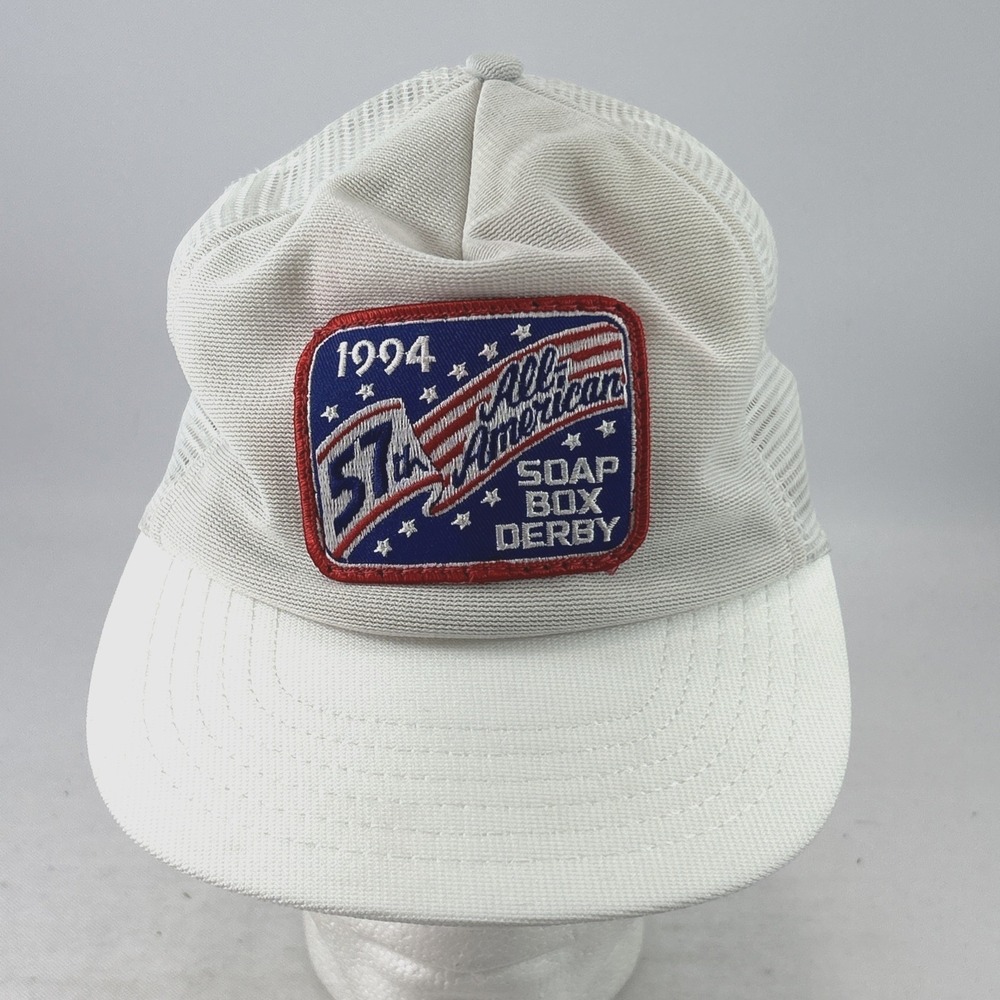 Vintage Soap Box Derby Hat Cap Snap Back Mesh Trucker Patch Made in USA 1994